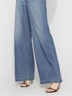 WHBM Palazzo wide-leg Light Blue Denim Jeans 8S